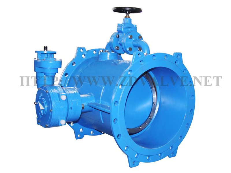 f5-double-flanged-eccentric-butterfly-valve-with-bypass-valve